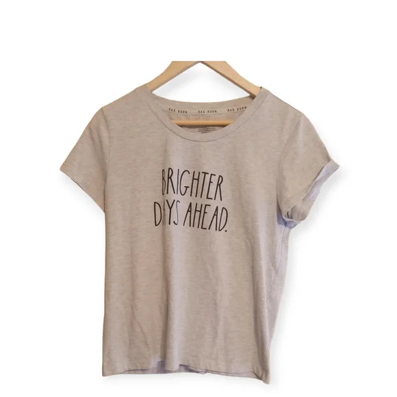 SOLD!Rae Dunn Brighter days ahead gray casual shirt - Picture 1 of 5
